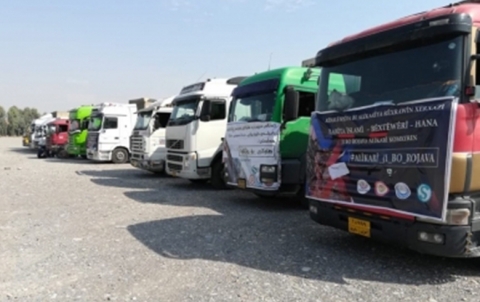 المؤسسة بارزاني الخيرية في إقليم  كردستان أرسلت حتى الآن 200 شاحنة مساعدات إلى روجآفا وهي الدفعة السادسة 