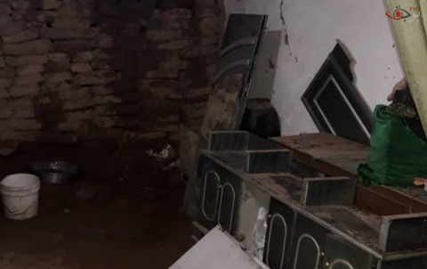 انهيار منزل طيني بسبب الأمطار في ريف الدرباسية